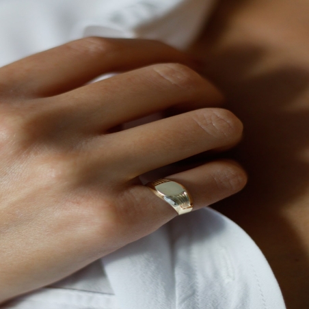 Anillo Sello Meñique en Oro de 9K