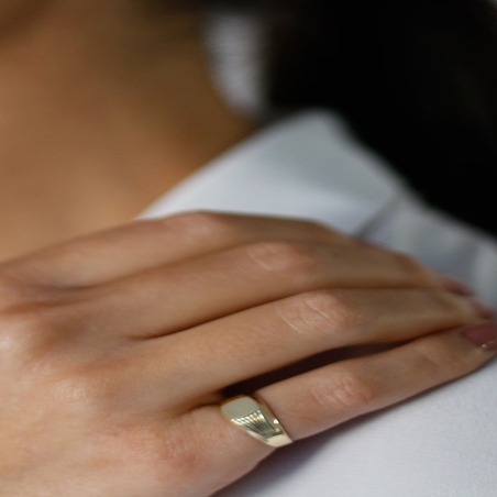 Anillo Sello Meñique en Oro de 9K