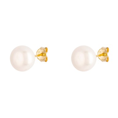 Pearl and 9K Gold Earrings