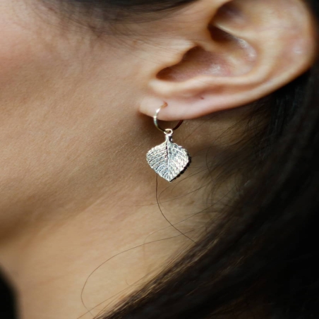 Pendientes Aros Hoja en Oro de 9K