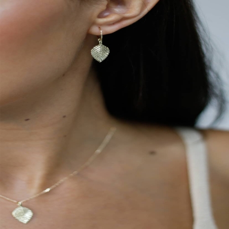 9K Gold Leaf Hoop Earrings