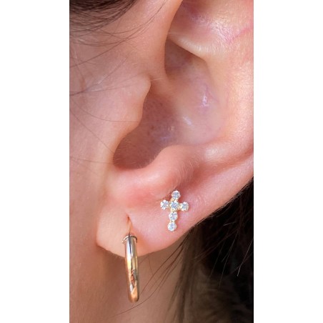 9K Gold Zirconia Cross Piercing