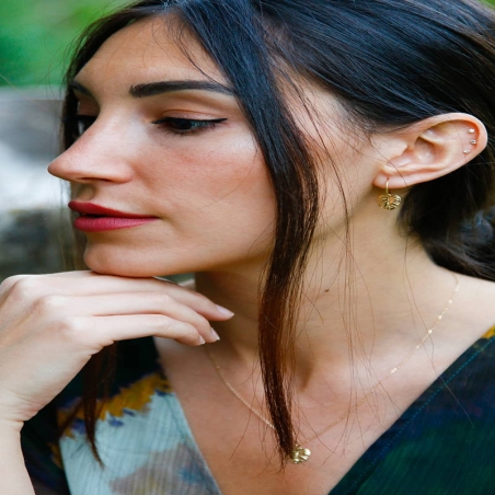 Pendientes Aro Hoja de Adán en Oro de 9K