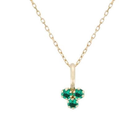 Emerald Clover Pendant in 9K Gold