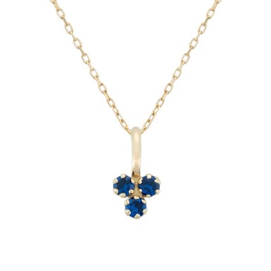 Sapphire Clover Pendant in 9K Gold
