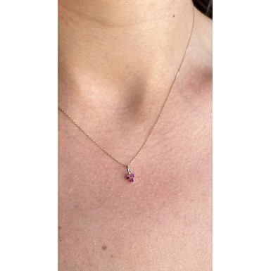 Ruby Clover Pendant in 9K Gold 2
