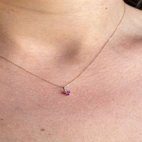 Ruby Clover Pendant in 9K Gold