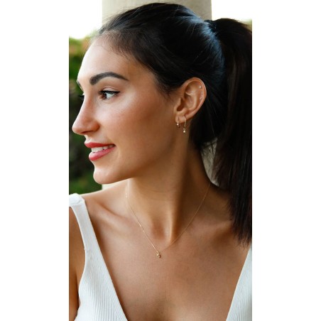 Hoop Earrings with Zirconia in 9K Gold