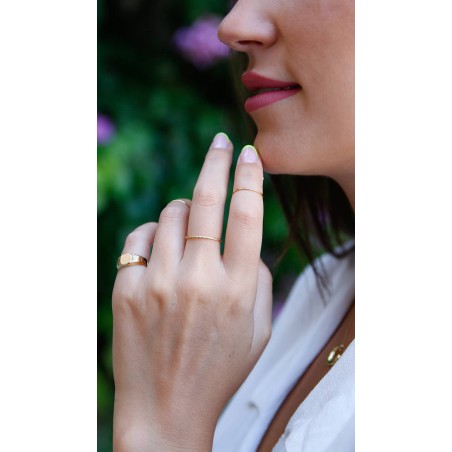 Anillo Hilo Reliado Oro 9K