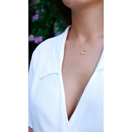 Hollow Heart Pendant 9K Gold