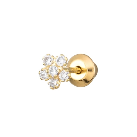 9K Gold Zirconia Flower Piercing