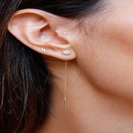 Piercing Rayo en Oro de 9K