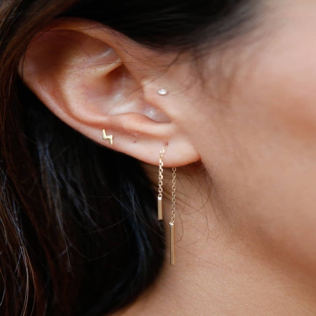 Piercing Rayo en Oro de 9K