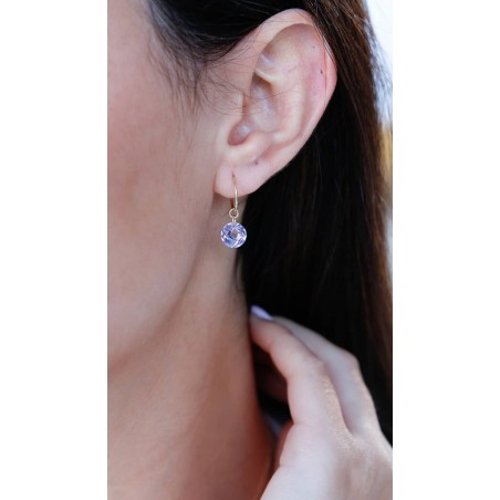 Hoop Earrings with Lilac Zirconia in...