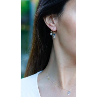 Hoop Earrings with White Zirconia in 9K Gold 2