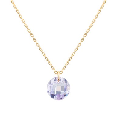Lilac Zirconia Pendant in 9K Gold