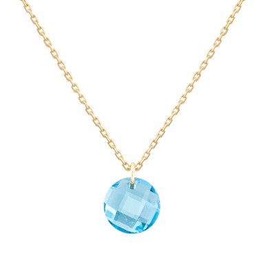 Blue Zirconia Pendant in 9K Gold