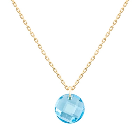 Blue Zirconia Pendant in 9K Gold
