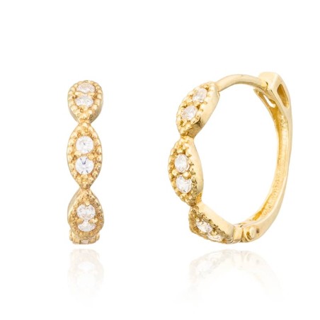 Hoop Earrings with Blue and White Zircons in 9K Gold (copia)