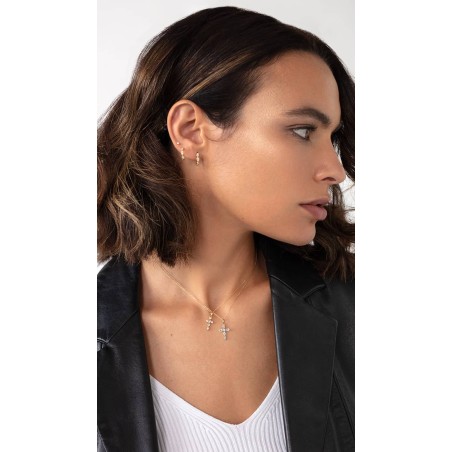 Hoop Earrings with Blue and White...