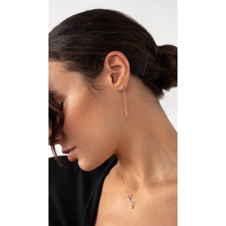 Pendientes Circonita con Cadena Oro...