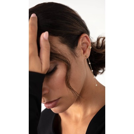 Pendientes Bola con Cadena de Perlas...