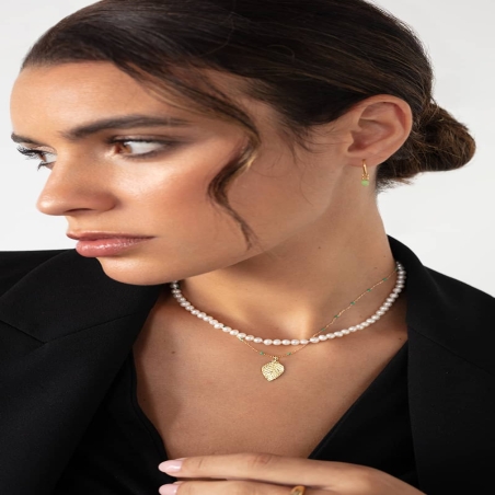 Collar de Perlas Naturales en Oro de 9K