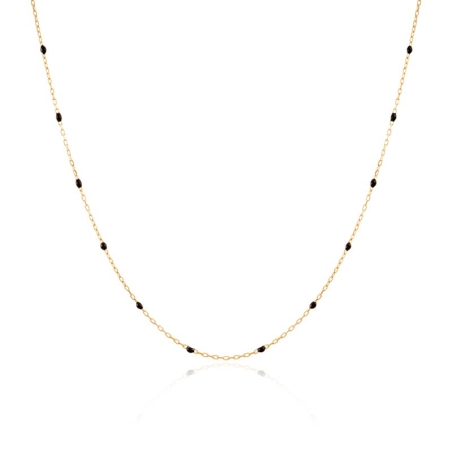 Cadena Esmalte Negro en Oro de 9K