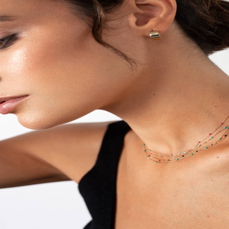 Cadena Esmalte Negro en Oro de 9K