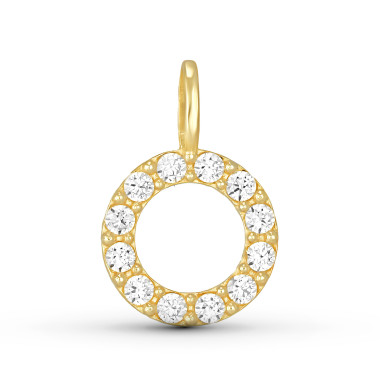Colgante Círculo De Circonitas en Oro 9K