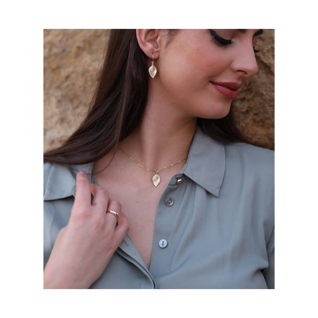 Colgante Hoja en Oro de 9K