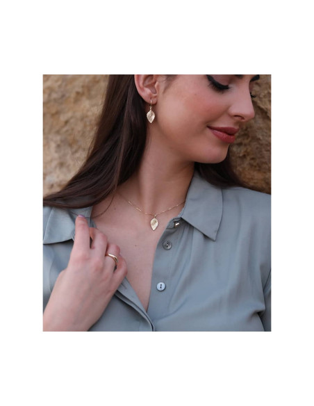 Colgante Hoja en Oro de 9K