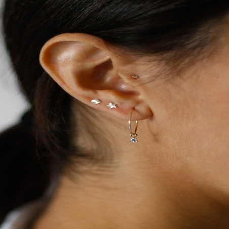 Piercing en Oro de 9K Estrella Mateada