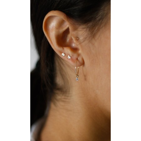 Piercing en Oro de 9K Cuadrado Mateado