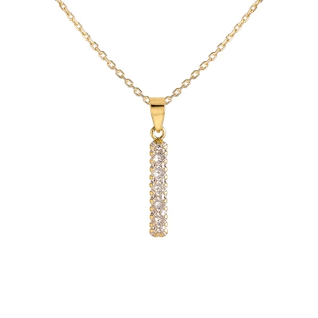 Zirconia Bar Pendant in 9K Gold