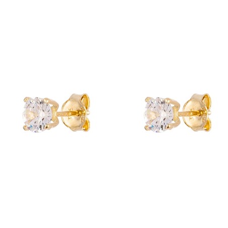 Claw and Cubic Zirconia Earrings in 9K Gold