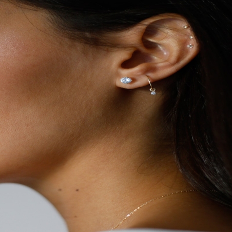 Claw and Cubic Zirconia Earrings in 9K Gold