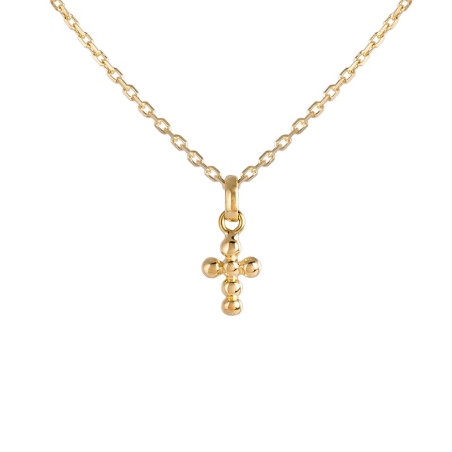 Gold Cross Ball Pendant