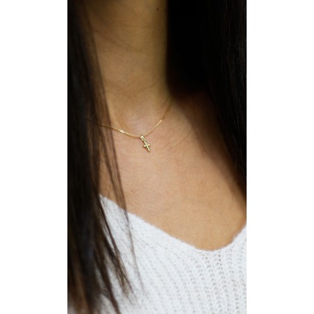 Gold Cross Ball Pendant