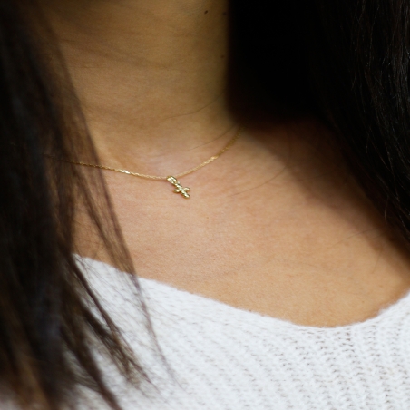 Gold Cross Ball Pendant