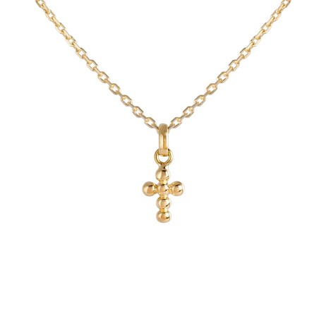 Gold Cross Ball Pendant