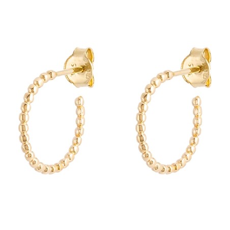 9K Gold Ball Hoop Earrings