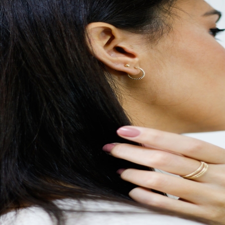 9K Gold Ball Hoop Earrings