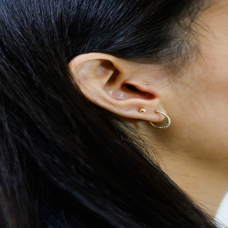 9K Gold Ball Hoop Earrings