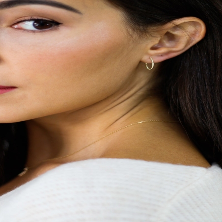 9K Gold Ball Hoop Earrings